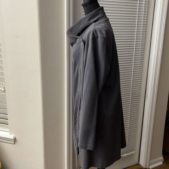Vince Camuto Two Gray Washed Cotton Snap/Button/Zip Close Coat - New - Picture 4 of 12
